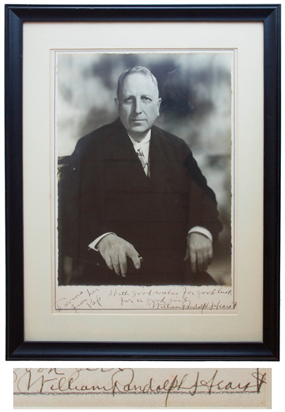 William Randolph Hearst Large Signed Photo Display Measuring 11'' x 15'' -- Hearst Inscribes the Photo to His Daughter-in-Law Lorna, ''from her Pop''